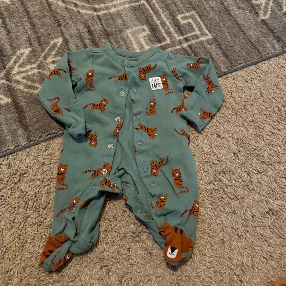 Cozy Tiger Print Kids Footie